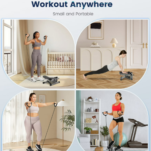 Mini Stepper with Resistance Bands for Home Workout | FITZEV