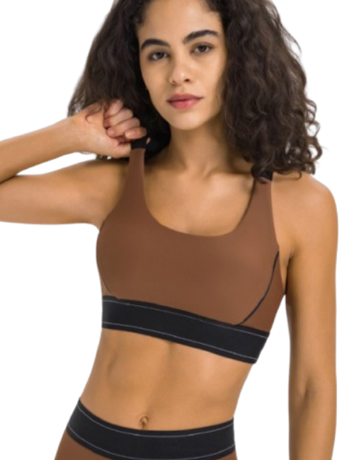 Millennia Contrast Sports Bra | Women's Yoga & Gym Activewear | FITZEV