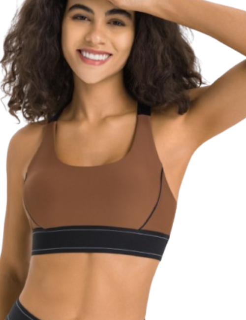 Millennia Contrast Sports Bra | Women's Yoga & Gym Activewear | FITZEV