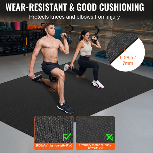 Large Non-Slip Exercise Yoga Mat with Carry Bag & Strap