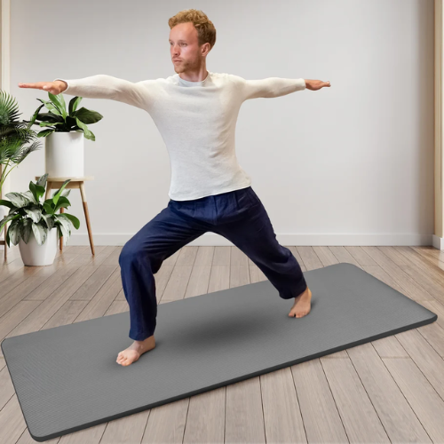 Large Non-Slip Exercise Yoga Mat with Carry Bag & Strap