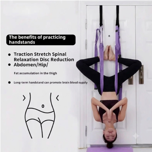 Adjustable Yoga Stretch Strap with Door Anchor | FITZEV